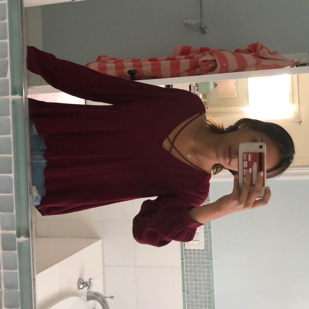 Maroon Long Sleeve Top